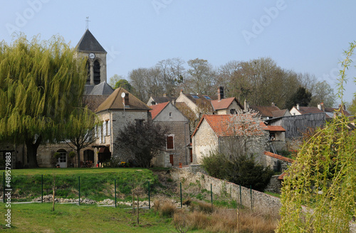 Oinville sur Montcient , France - april 3 2017 : picturesque village