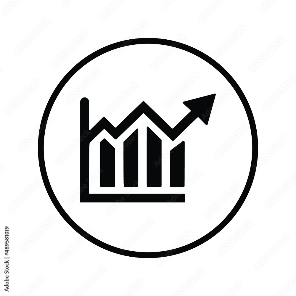 Analytics, graph, growth icon. Black vector graphics. Analytics, graph, growth icon. Black vector graphics.