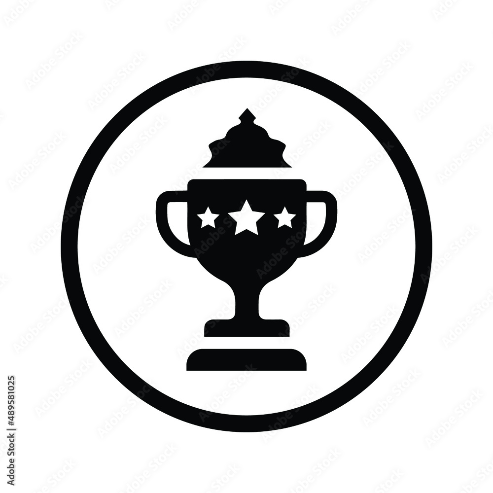 Award, winner trophy icon. Black vector graphics. Award, winner trophy icon. Black vector graphics.