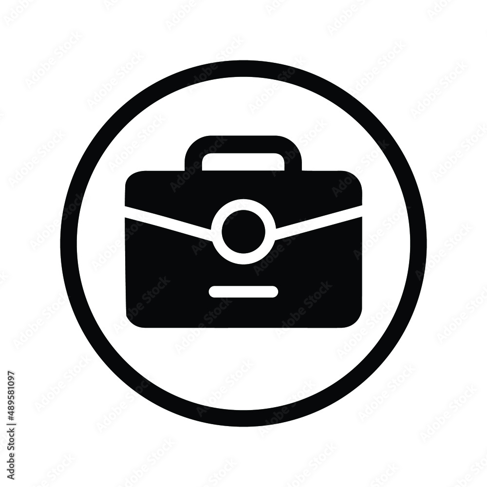 Office bag, suitcase icon. Black vector graphics.. Office bag, suitcase icon. Black vector graphics..