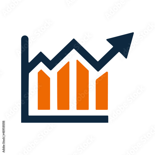Analytics, graph, growth icon. Simple editable vector illustration.