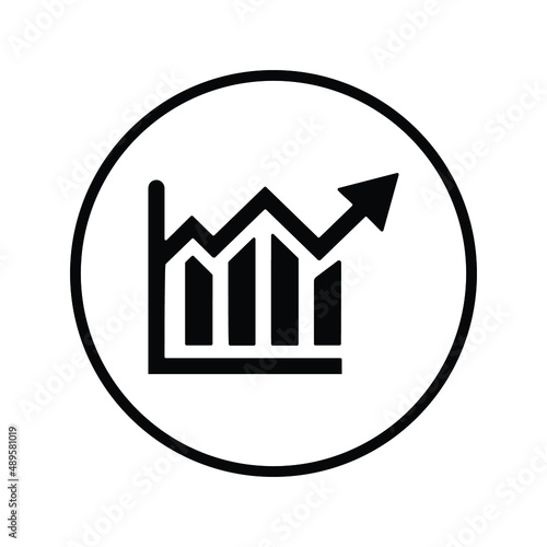 Analytics, graph, growth icon. Black vector graphics.