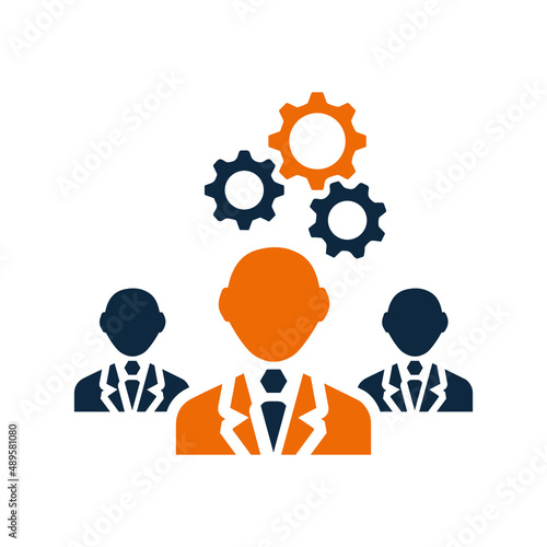 Gear, business strategy icon. Simple vector illustration isolated on a white background.