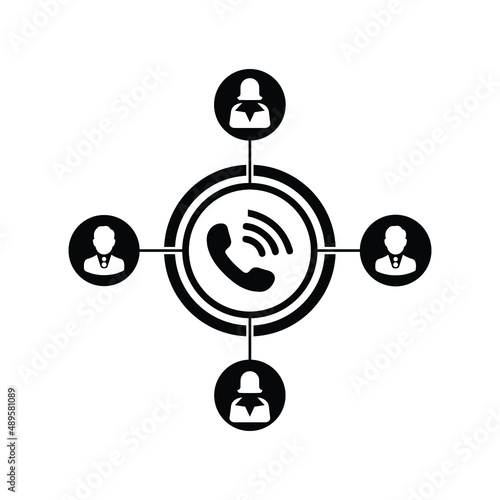 Network, connection icon. Black vector graphics.