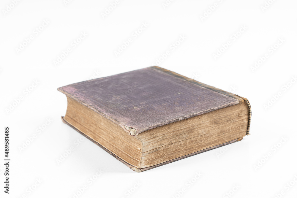 Worn leather book Cover isolated on white Worn leather book Cover isolated on white