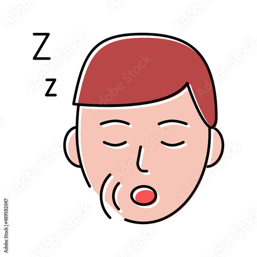 snore disease color icon vector illustration