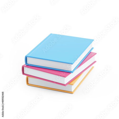 3d illustration of stack of books
