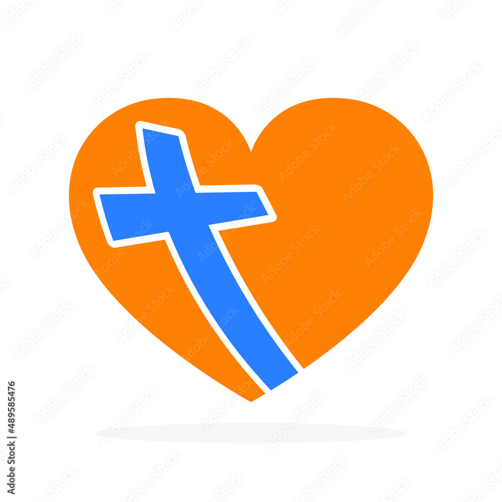 Obraz premium Church symbol. Christian cross icon. Black religion icon. Vector illustration