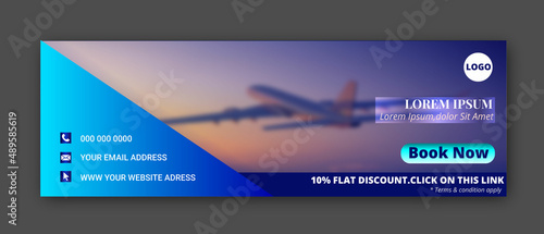 Email signature template for travel company,tourism,hotels.Minimal,elegant email footer for business company. Web banner design