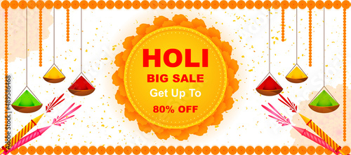 Decorative happy holi festival greeting background