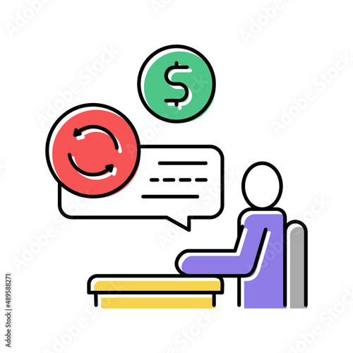 creditor businessman color icon vector illustration