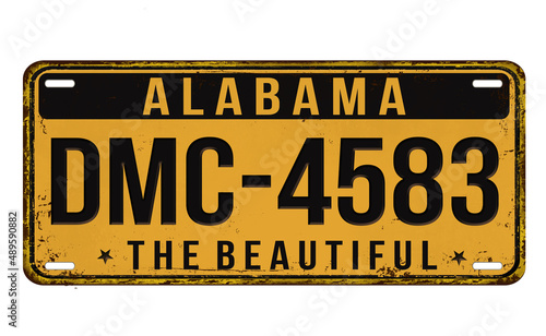 An imitation of vintage Alabama license plate