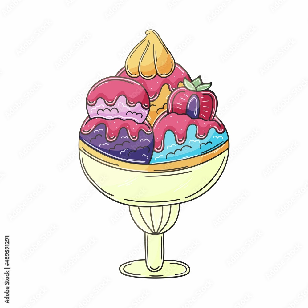 Illustration in hand draw style. Sweet dessert, graphic element for design Illustration in hand draw style. Sweet dessert, graphic element for design