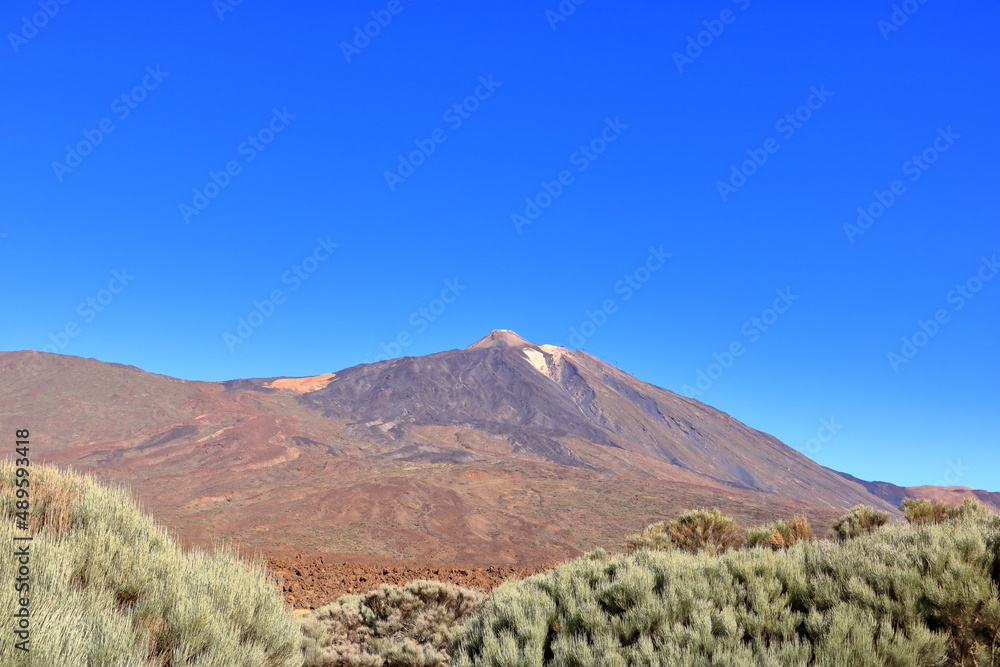 Panorama view on island of Tenerife to the volcano Pico del Teide Panorama view on island of Tenerife to the volcano Pico del Teide