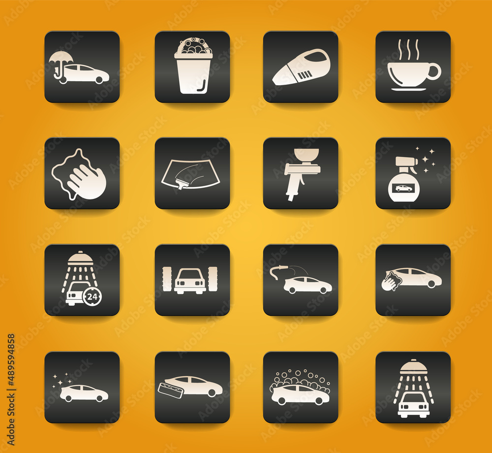 Car wash simply icons Car wash simply icons