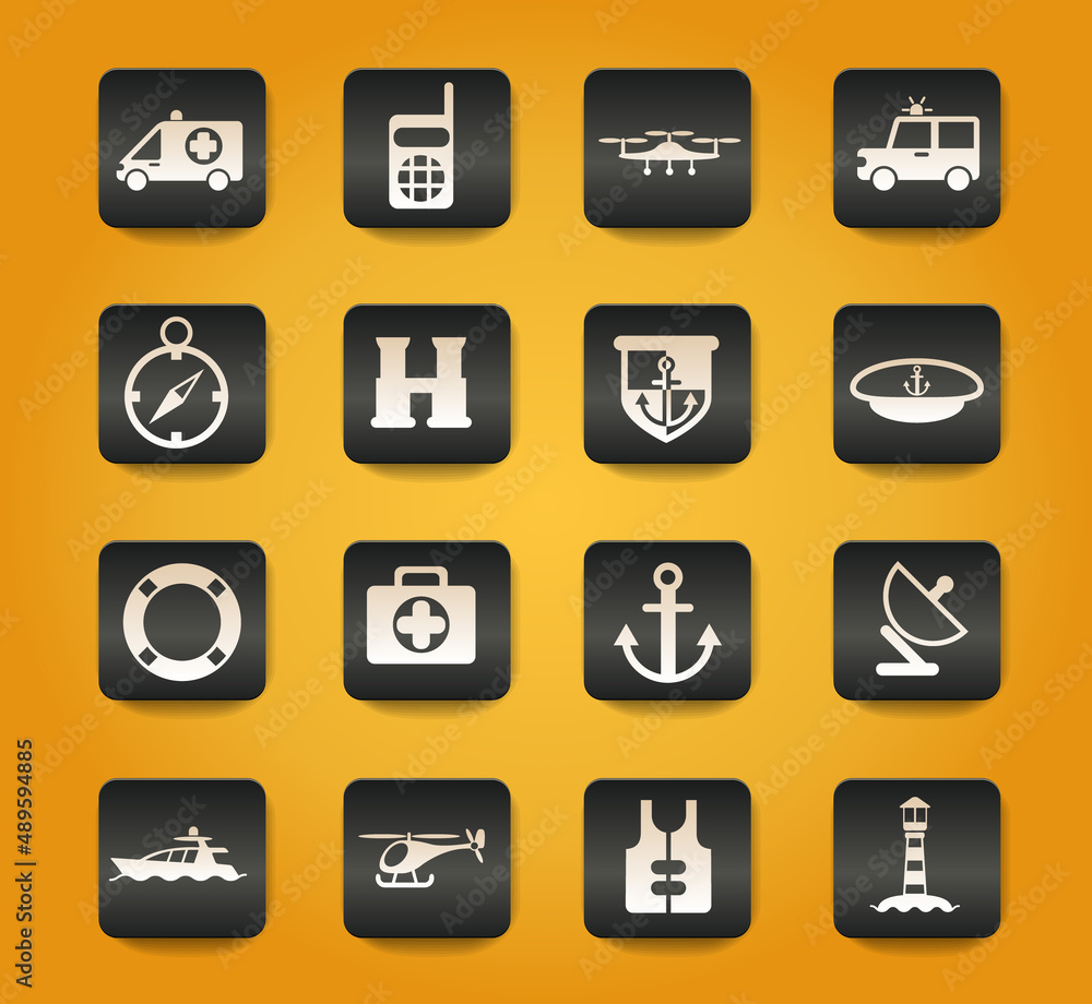 coastguard icon set coastguard icon set