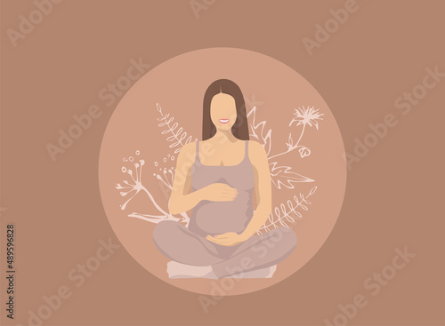 pregnant girl with dark hair