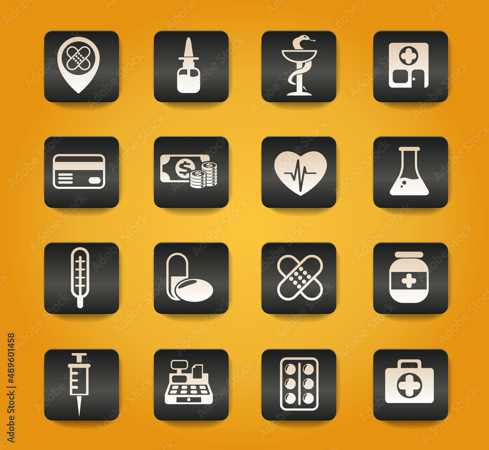 drug store icon set drug store icon set