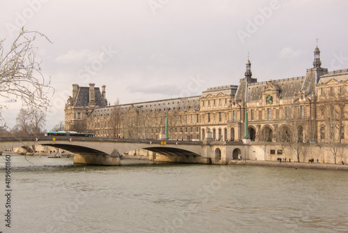 View of the right bank over the Seine in Paris, France photo