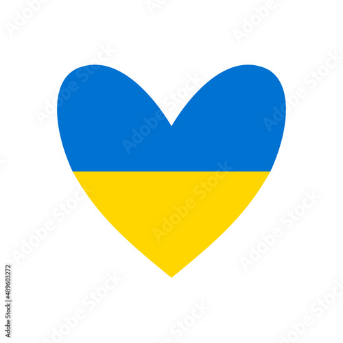 Conflict between Russia and Ukraine. Ukraine. Flag of Ukraine in the shape of a heart. Ukrainian nation. Patriotism. Vector illustration