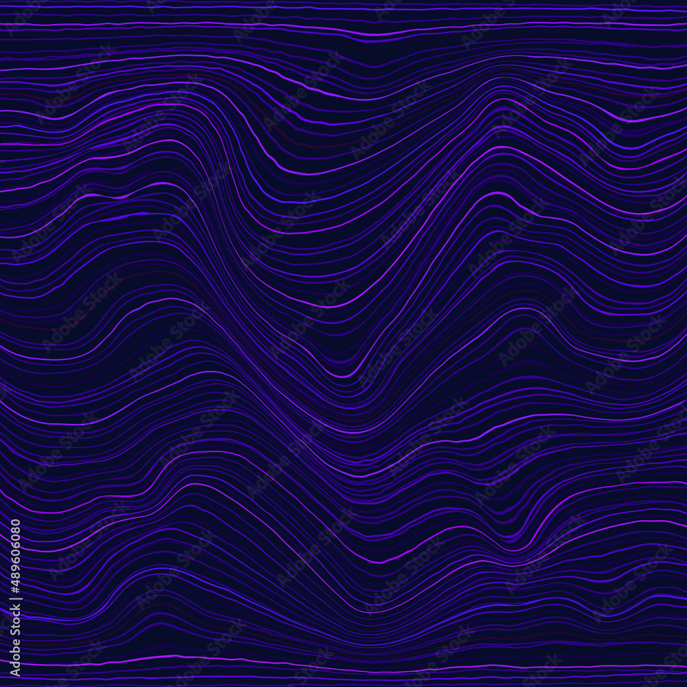 Abstract violet and purple backdrop. Striped texture. Liquid wavy shape. Vector illustration. Trendy design element for tattoo, prints, banners, monochrome pattern and abstract background Abstract violet and purple backdrop. Striped texture. Liquid wavy shape. Vector illustration. Trendy design element for tattoo, prints, banners, monochrome pattern and abstract background