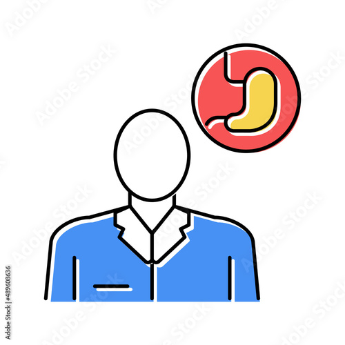 gastroenterology medical specialist color icon vector illustration