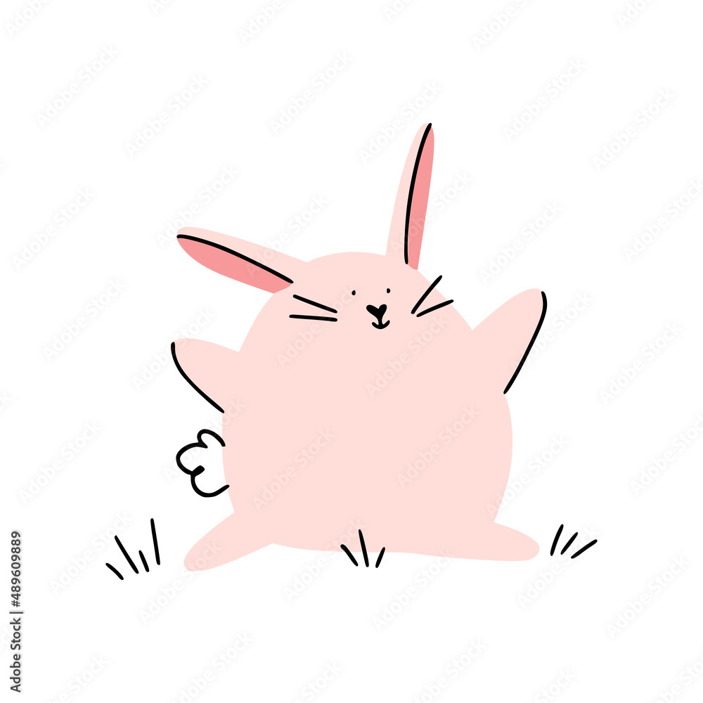 Cute easter isolated pink bunny in grass. Good for greeting cards, banners, invitations, flyers. Cute easter isolated pink bunny in grass. Good for greeting cards, banners, invitations, flyers.