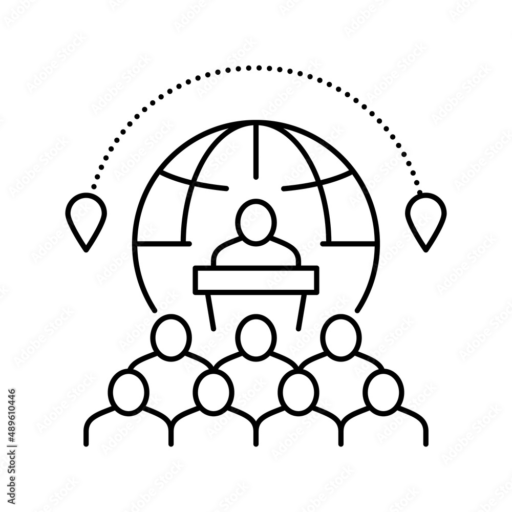congress tourism line icon vector illustration congress tourism line icon vector illustration