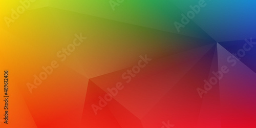 Abstract Modern Background with Triangle Lowpoly Elemenet and Rainbow Color Gradient