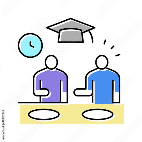 campus canteen color icon vector illustration
