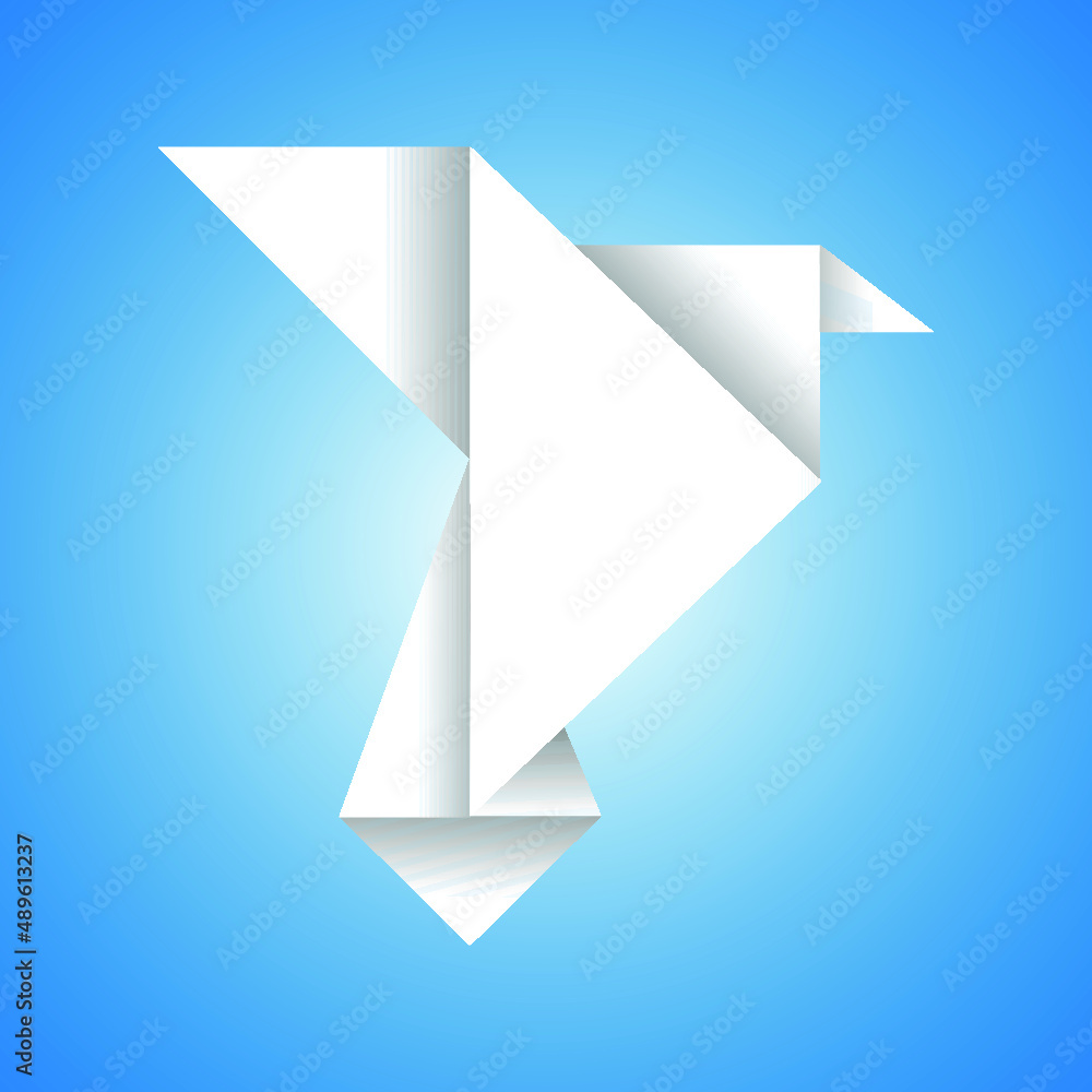 Dove of Peace. against the blue sky. blue paper plane Dove of Peace. against the blue sky. blue paper plane