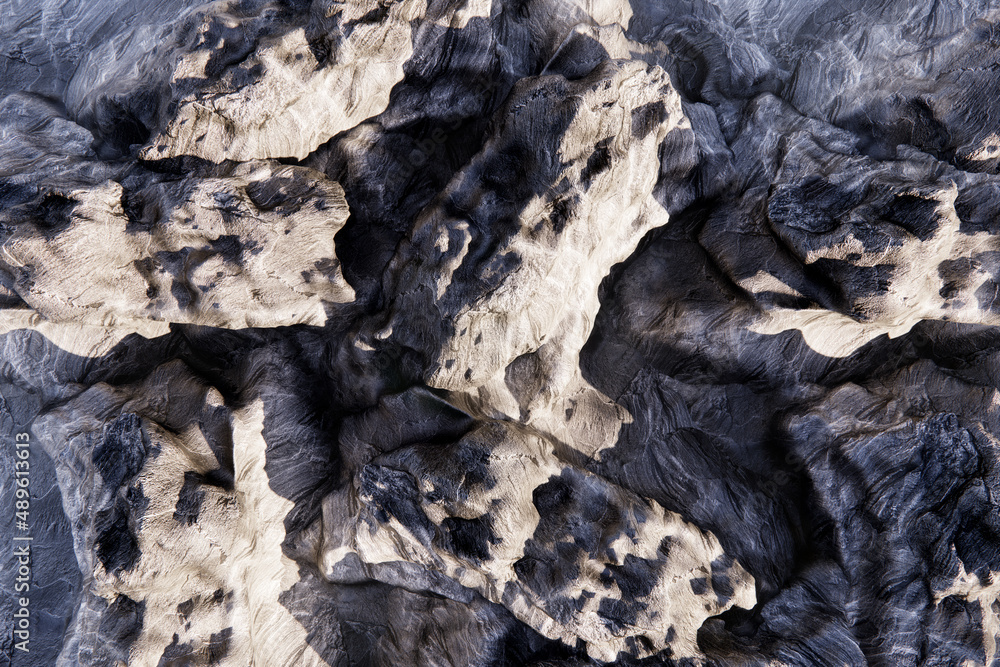 Naklejka premium Stone mountain cutout landscape scene 3d rendering