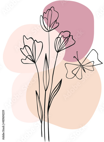 flower with butterfly