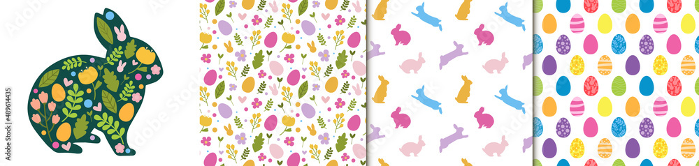Naklejka premium Ester illustration and pattern sets_06