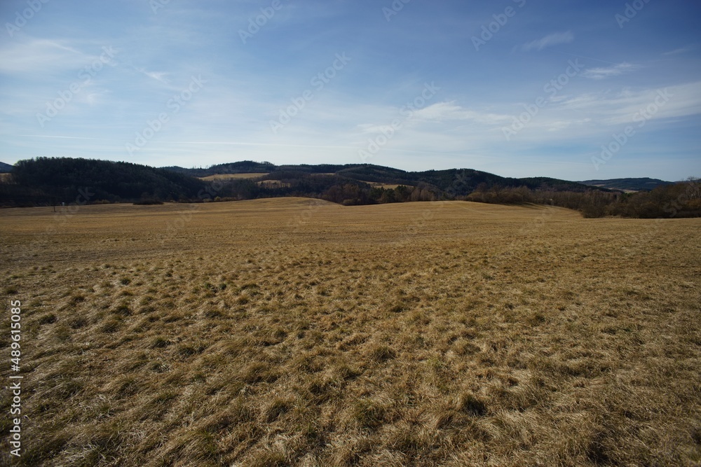 Countryside landscape at the end of winter without snow. Countryside landscape at the end of winter without snow.