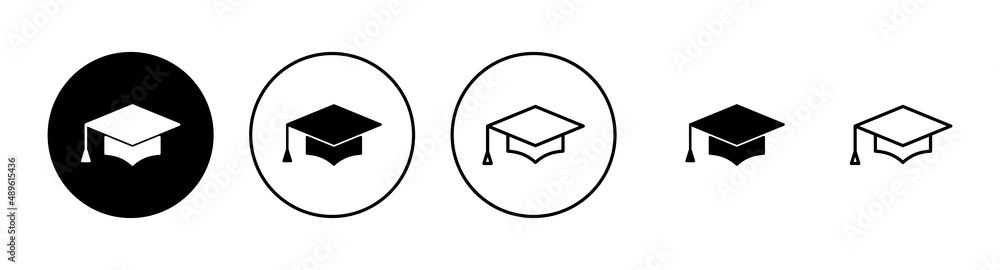 Education icon set. Graduation cap sign and symbol. Graduate. Students cap Education icon set. Graduation cap sign and symbol. Graduate. Students cap