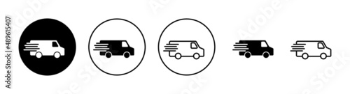 Delivery truck icons set. Delivery truck sign and symbol. Shipping fast delivery icon