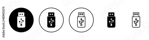 Usb icons set. Flash disk sign and symbol. flash drive sign.