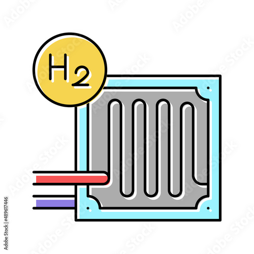 fuel cells hydrogen color icon vector illustration