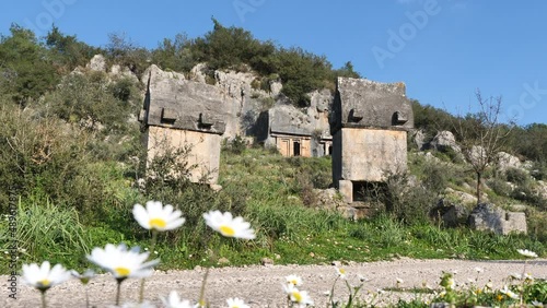 discovering antic city of lycians fethiye turkey touristic mediterranean town photo