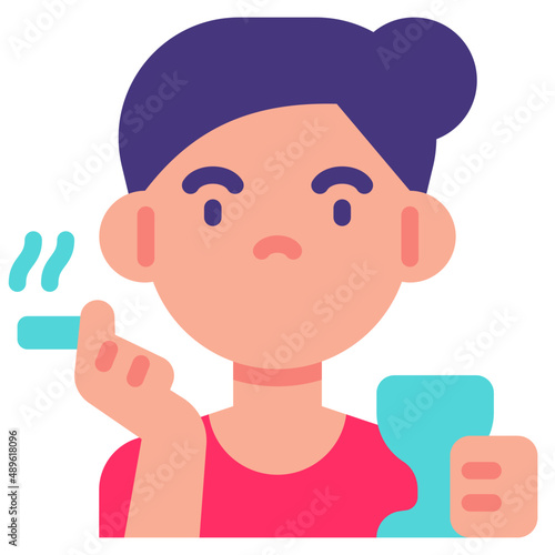 bad habits flat icon