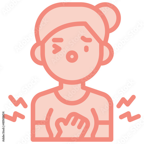 breast pain two tone icon