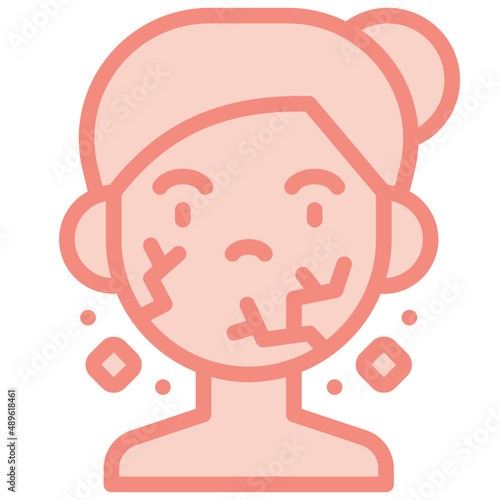 dry skin two tone icon