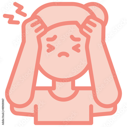 headache two tone icon