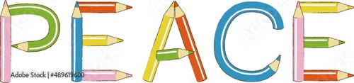 PEACE　反戦　平和　戦争反対　色鉛筆　鉛筆　筆記用具