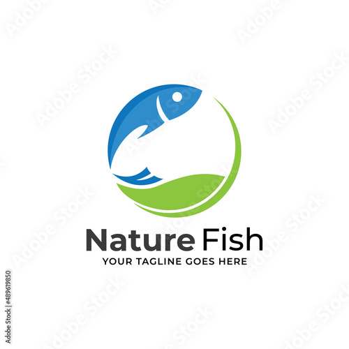 Fish Logo Template Design Vector, Emblem, Concept Design, Creative Symbol, Icon