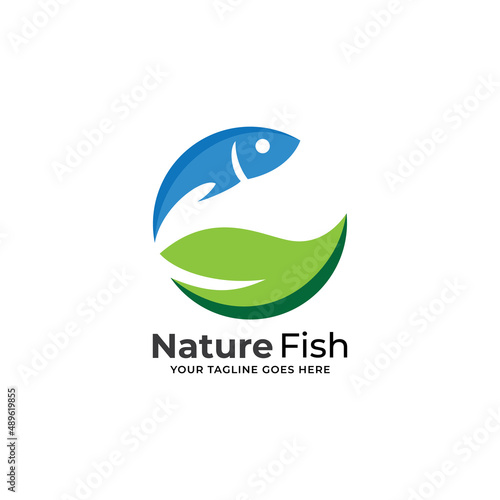 Fish Logo Template Design Vector, Emblem, Concept Design, Creative Symbol, Icon