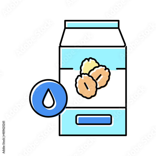 milk oat package color icon vector illustration