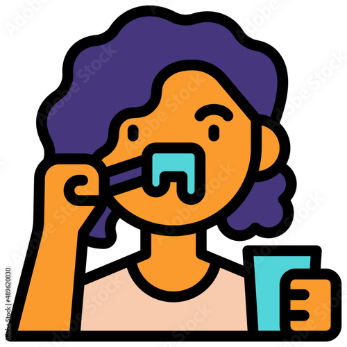brushing teeth filled outline icon