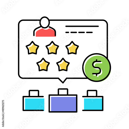 past employers review color icon vector illustration